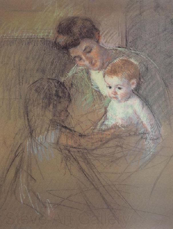 Mary Cassatt Study of Mother and kid Norge oil painting art